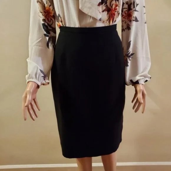 Vintage Meg Allen by Liz Claiborne Black Pencil Skirt Size 6 NWOT - Picture 2 of 6